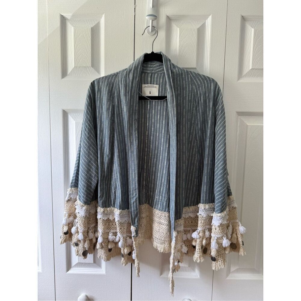 ZARA Boho Kimono Jacket - Small - Tassels, Pom Pom’s